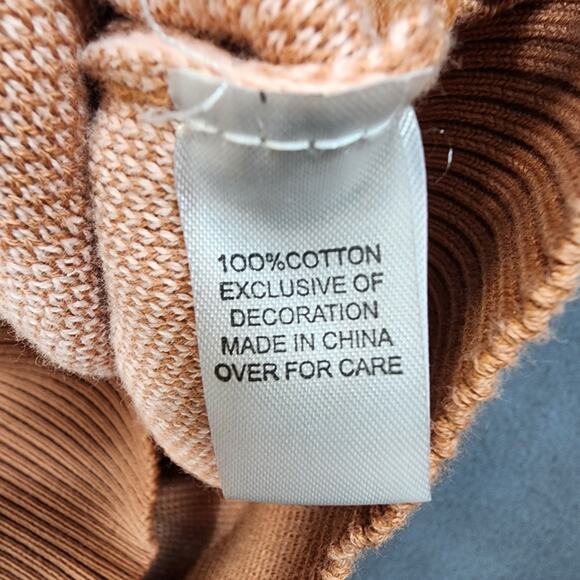 Pacsun Womens Sweater Small Pink Brown Camo Abstract Crewneck Stretch Preppy - Picture 6 of 15